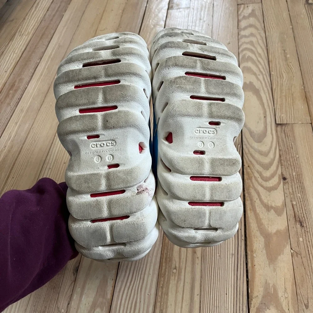 Marvel Crocs Echo Clog Captain America Avengers Blue Red‎ White Junior Size 6
